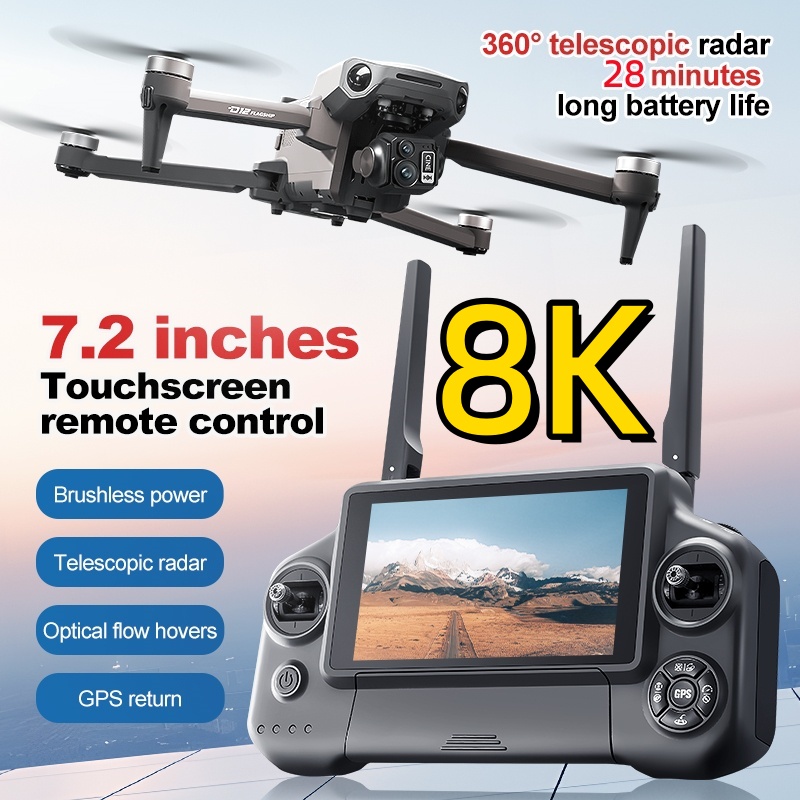 Drone Controller Screen - Drone RC Quadricoptère 8K avec Nacelle