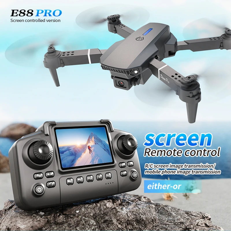 Drone professionnel E88 PRO av - Drone Controller Screen avis et prix